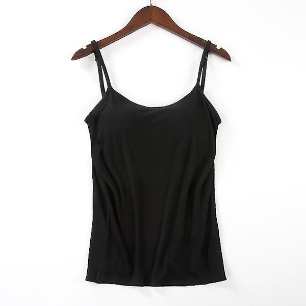 Dam Vadderad Inbyggd Modal BH Tränings T-shirts Löpartröjor Yoga Linne XL Svart XL Black