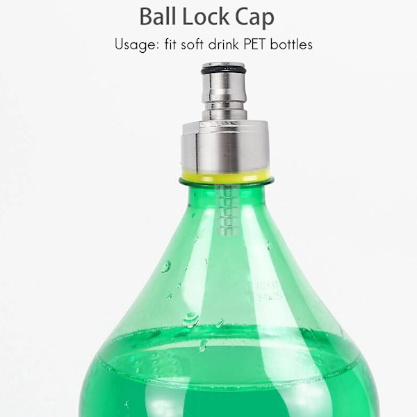 2 stk./sæt 304 Rustfrit Stål Kulsyrekapsel 5/16 Tommer Barb, Ball Lock Type, Passer til Sodavands PET-flasker