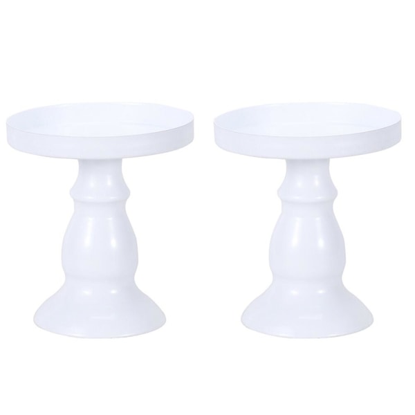 2 stk Mote Bryllup Fest Kake Display Plate Fest Cupcake Oppbevaring Stativ Hvit 9X8X8M White 9X8X8M