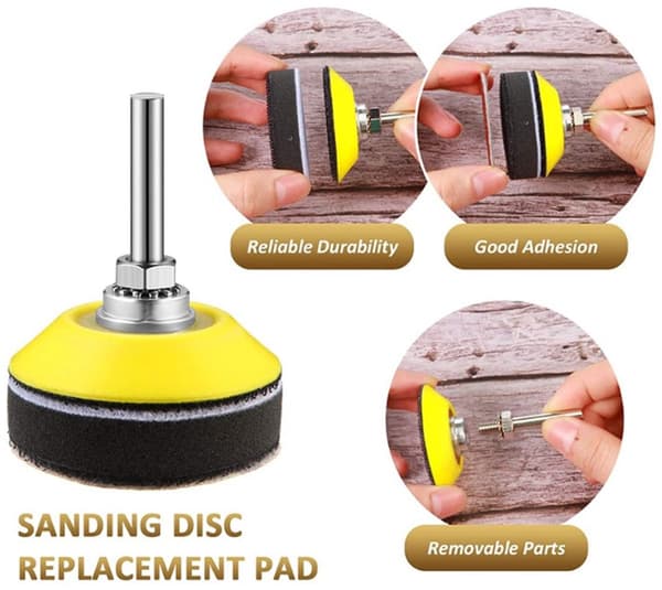 2 tommer Roll Lock slibeskiver med 1/4 tomme skaft skum bufferpude, 5 pak slibepuder til boremaskine, universel pasform