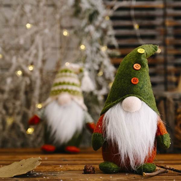 Ruotsalainen käsityönä valmistettu GNOME-pehmolelu, seisova hahmo kevään, Pyhän Patrickin päivän ja pääsiäisen koristeeksi, 1 kpl (Vihreä GNOME)