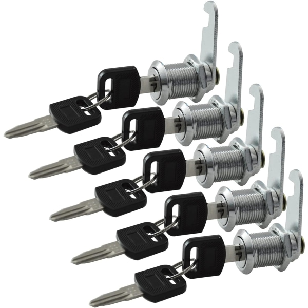 5-pack Kabinettlås (Separat Nyckel) 1-1/8\" (25mm) Rotationslås med Nyckel Säkerhetsfil Låda Dörr Brevlåda Lås Hårdvara (25mm)