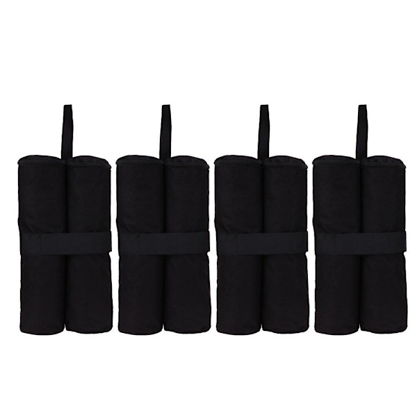 4 stk. Markisevægtposer Heavy Duty Markisevægte Sandposer Til Øjeblikkelige Ben Udendørs Solskærm (sort) Black 42*11*8cm