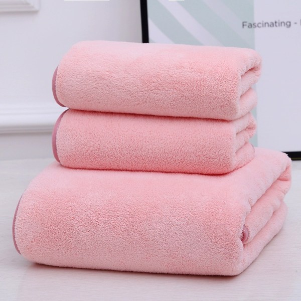 Ginesta Melocotton Bomulls Hotell Halv Badehåndkle - 70*140cm+35*75cm - 3 stk - Rosa