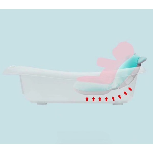 Nyfødt babybadeartefakt kan sidde og ligge Babynettaske Badekarseng Universal skridsikker seng Bademåtte hængende svamp Cherry Pink