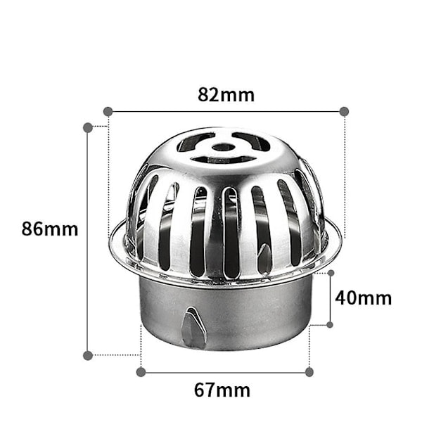 (Diameter: 75mm) Takrennebeskyttelse i 304 rustfritt stål - Nedløpsrørsbeskyttelse - Løvsil for takrenner, løv, mose_ryy