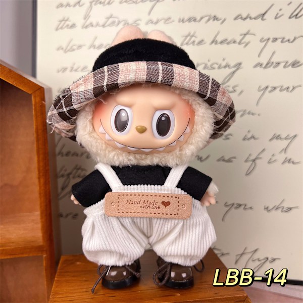 /RYI/Labubu 17cm HängsmyckeBlind Box Hängsmycke Bärbara Dockkläder med Hatt Dekorativt Set Lbb-23