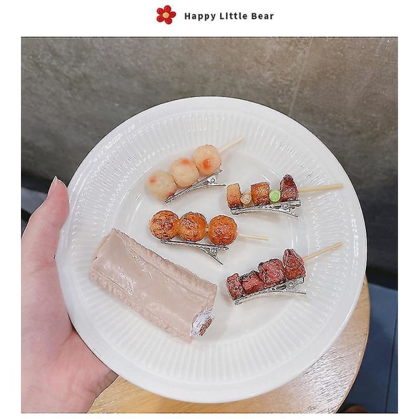 Bbq Hårnål Simulering Morsomme Hårtilbehør Grillspyd Hårklype Ribbespyd Ribs Skewers