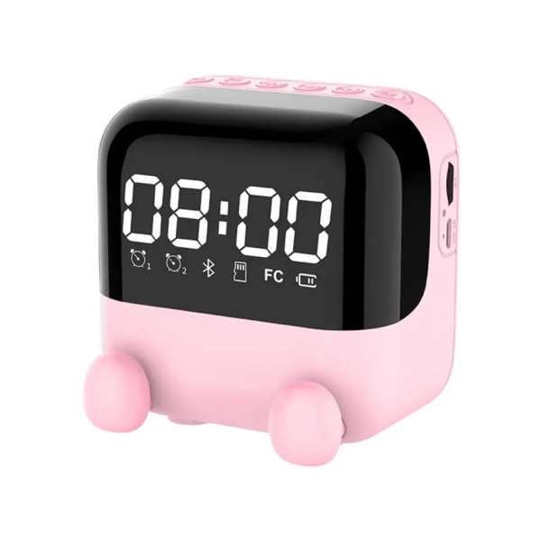 2 deler vekkerklokke for soverom/kontor, digital klokke med Bluetooth-høyttaler, liten vekkerklokke for tungt sovende voksne/tenåringer