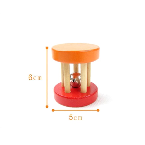 4 kpl Mini Jingle Bell Rattle Ball Roll Montessori Rullaava Rummut Leikki Vauvalle Rattle Puinen Rullaava Rattle Vauva Imeväinen Leikki