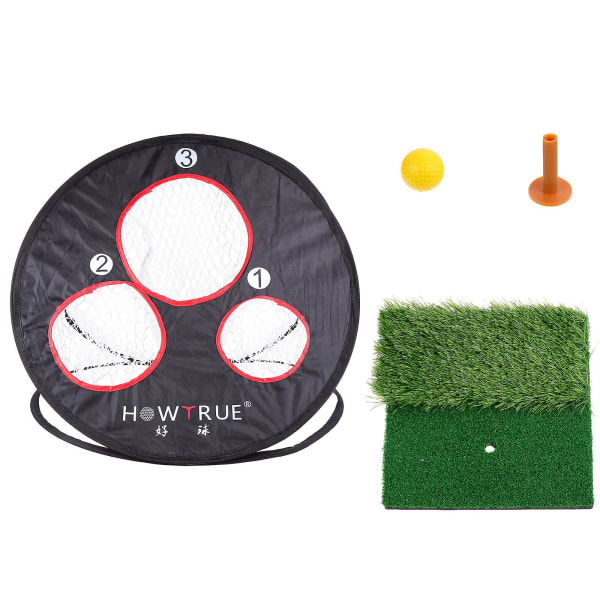 1 set Övningsnät Golfträningshjälpmedel Flismatta Sporttillbehör Verktyg Assorterad färg51x51 cm Assorted Color 51x51 cm