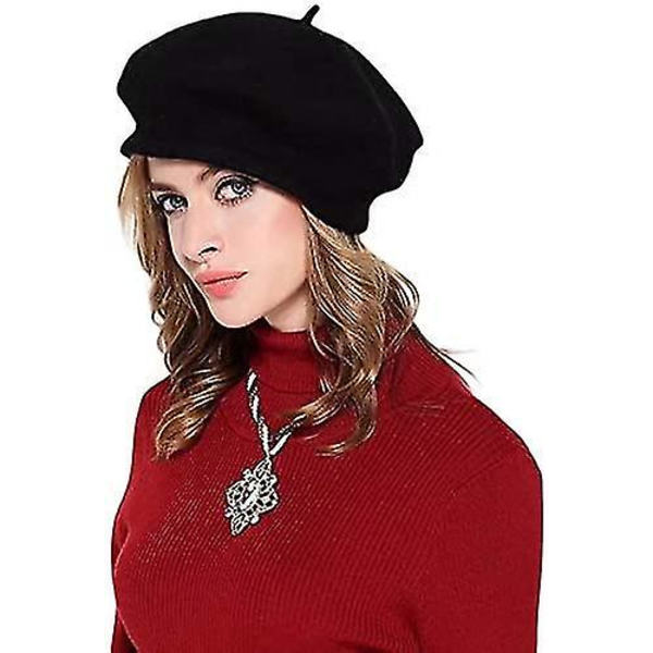 Klassinen Beretti Naisille Villahattu Ranskalainen Hattu Naisten Hattu Baski Beretti Pipo 2kpl Beanie