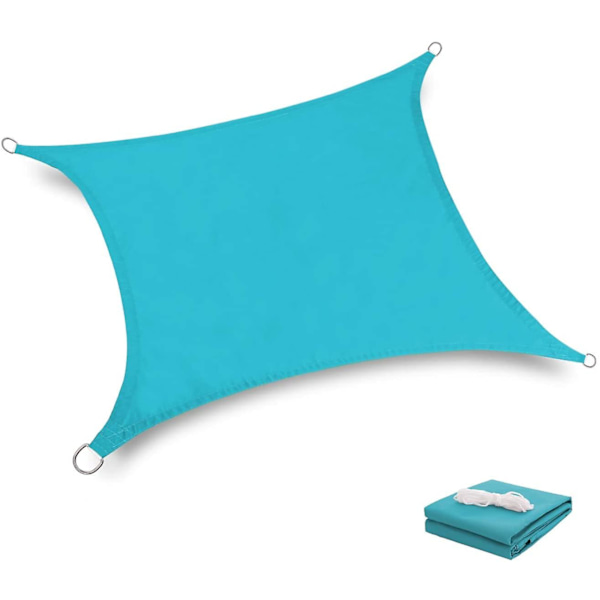 Vattentät Solsegel UV-Blocker Solskydd Patio Likbent Triangel Stickad Block Tyg Pergola Carport Markis 2x2 Blå 2x2 Blue