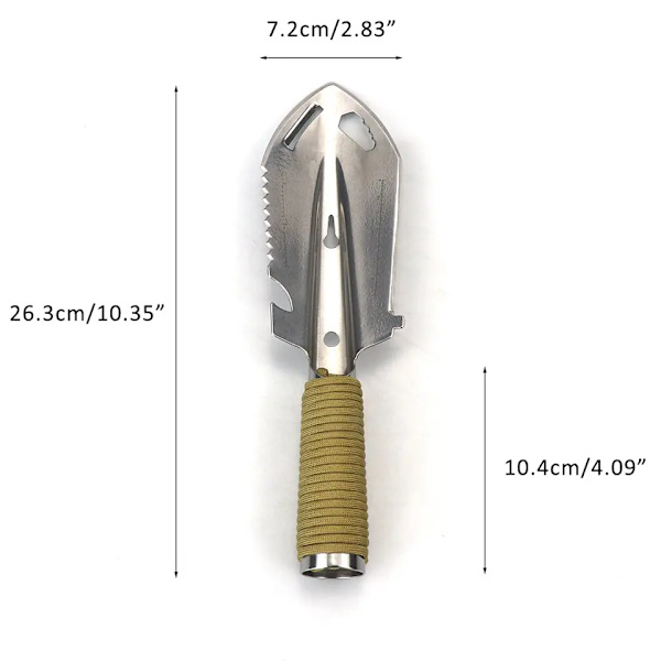 Ryggsäcksspade Camping (silvrig) Spade Vandringsspade Ryggsäck Ultralätt Spade Liten Toalett Multiverktyg för Grävning, Metall De