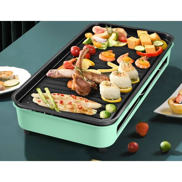 Extra stor yta för pannkakor, ägg, fajitas, hälsosam keramisk non-stick beläggning, svala handtag, avtagbar droppbricka, temperaturkontroll