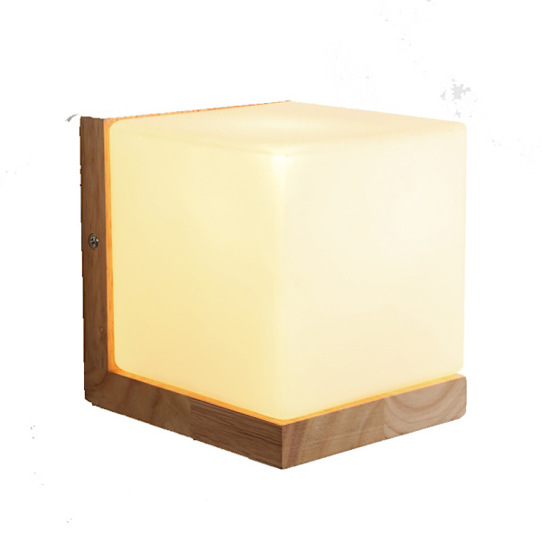 Nordisk Solid Vegglampe Kreativ Sengelampe Enkel Moderne Soverom Stue Hotell Holztechnik Vegglampe
