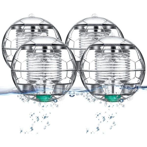 Lampe for basseng, solenergi, flytende damlampe med fargeskiftende vanntett hengende lyskule for hagebasseng, ABS-plast, tre