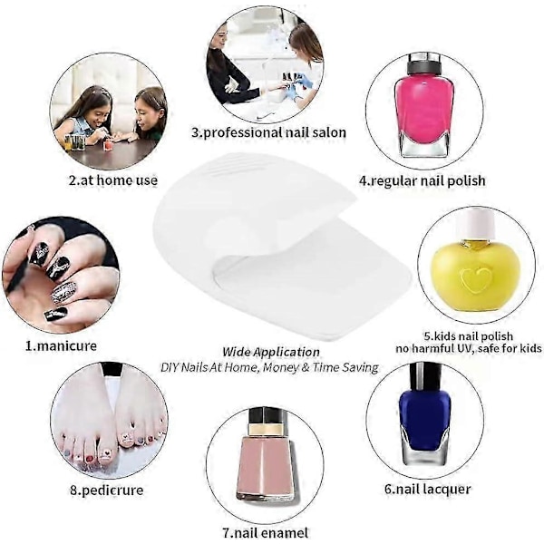 Nagellacksfläkt för Vanligt Nagellack, Portabel Nageltork Nagellackskonst Maskin Snabbtorkande Nagellack Gel Naglar