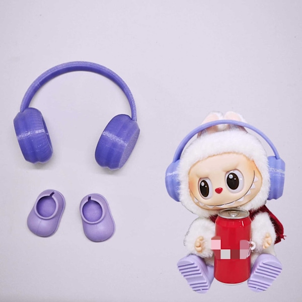 /RYI/Mini Labubu -nuken vaatteet kuulokkeet asusteet 15–17 cm:n Labubulle 10 cm:n puuvillanukelle kuulokemikrofoni kuulokesetti vaatelahja #3