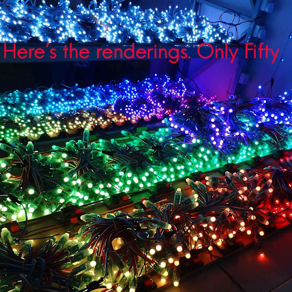 50 stk. WS2811 LED Pixel Lysstreng Reklame Vandafvisende