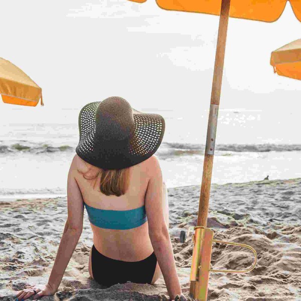 Strandparasol Sandforankring, Robust Metal Udendørs Parasolbase Stativ Justerbar Sandforankringspæl, Passer til Stang, Flag, Parasol