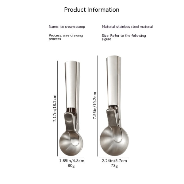 Holdbar Is-Ske - Praktisk Cookie-Ske - Holdbar, Behagelig at Gribe Is-Ske, Is-Ske-Maker, Køkkenredskaber til Vandmelon