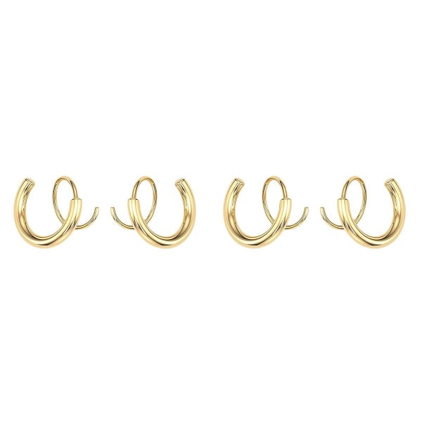 6 stk Spiral Dobbel Hoops Vridbare Ørepynt Helix Stud Øre Klatre Ørepynt 4 stk 1,5x1,5 cm 4 pcs 1.5x1.5cm