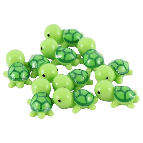10 st Miniharts Djur Havsköldpaddafigur Terrariumprydnader Miniatyrsköldpaddafigurer Sköldpaddafigur Ljusgrön3,3x1,4cm Light Green 3.3x1.4cm
