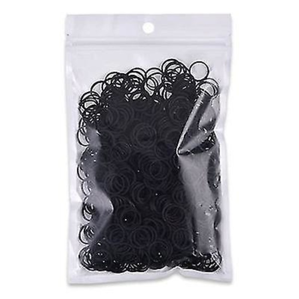 1000 Mini Kumilenauhaa, Pehmeä Elastinen Nauha Kumilenauhalla, Sopii Lasten Punoksiin Musta black