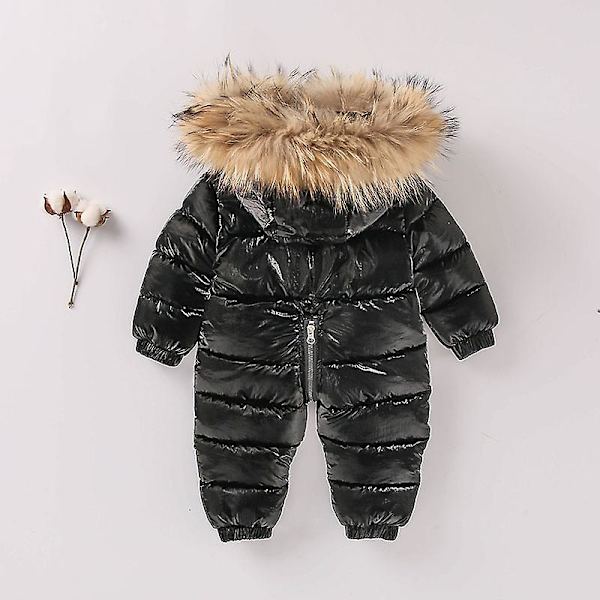 Baby Nedersatt Dunjacka Enstycke Tjock Barn Dunoverall 100cmblack black 100cm