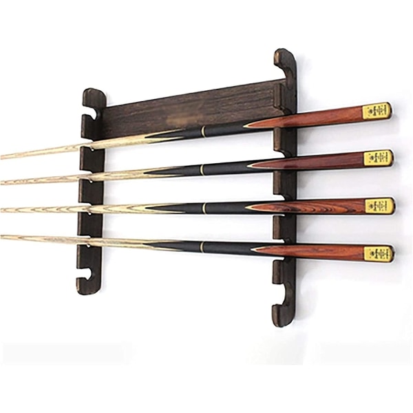 6 Pool Cue Rack, modern väggmonterad horisontell träpoolköhållare för biljardrum eller klubb (endast köhållare) (färg: B