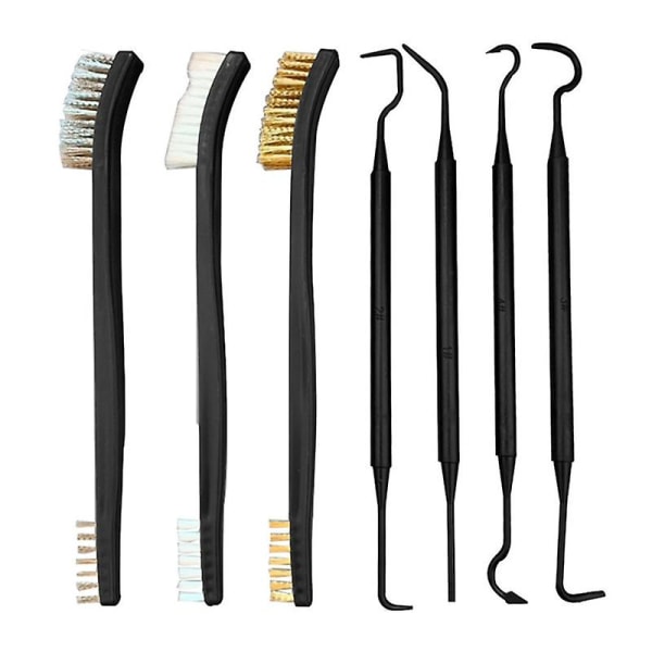 Mini stålbørstesett, rust-, malings- og metallrenser, rengjøring av sveiseslagg og rust, praktisk sett med stål/nylon/messingbørster egnet for rengjøring av maling/rust/smuss