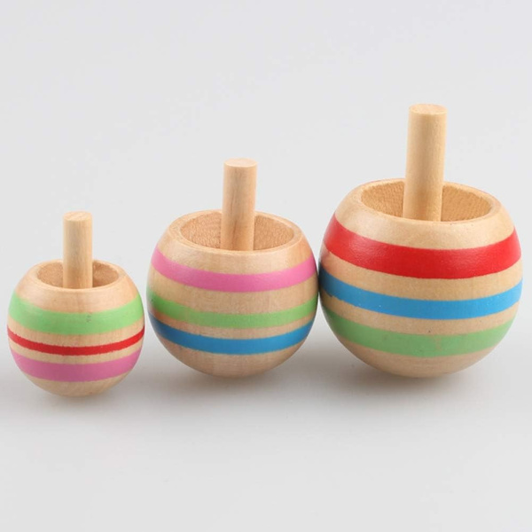 3 st Trä Gyro Finger Spinner Snurrande Topp Leksak för Barn Stressavlastare, Perfekt Intellektuell Leksakspresentuppsättning