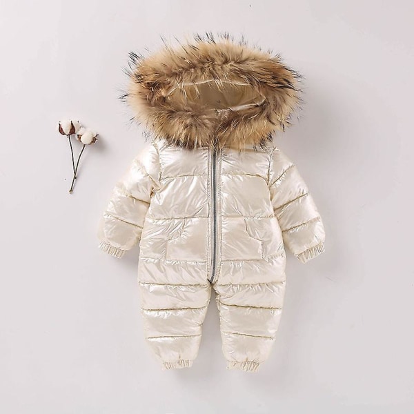 Baby yksiosainen pehmustettu takki untuvatakki, paksuuntunut lasten untuvaasu 80 cmbeige beige 80cm