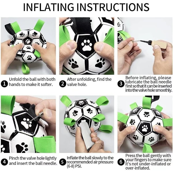 Hundboll Fotboll med Remmar, Interaktiv Hundleksak för Dra-kamp, Valp Födelsedagspresenter, Hunddragleksak, Hundvattenleksak (19 cm)
