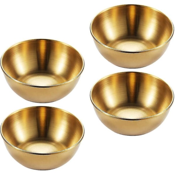 4 stk runde miniskåler i rustfritt stål Husholdningsskål (gull)