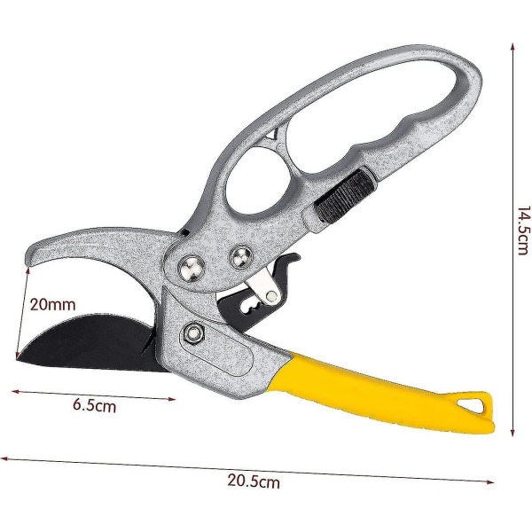 Garden Secateurs 20.5cm, Gardening Pruning Shears With Rubber Handle For Cutting Stems And Branches - 20mm, Yellow1pcs