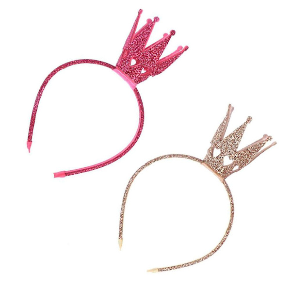 2 kpl Kruunun Pääpanta Stereokuvioitu Glitter-Pääkoriste Hiuksiin Hiuspanta Hiuslisävarusteet Lapsille 2pcs
