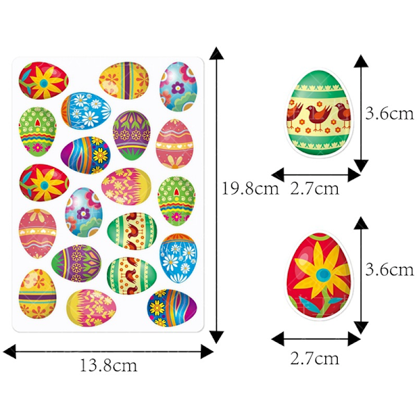 Påske kjøleskapsmagneter fargerike egg garasjemagneter magnetiske kjøleskaps klistremerker for vårferie bil kjøkken-4PCS