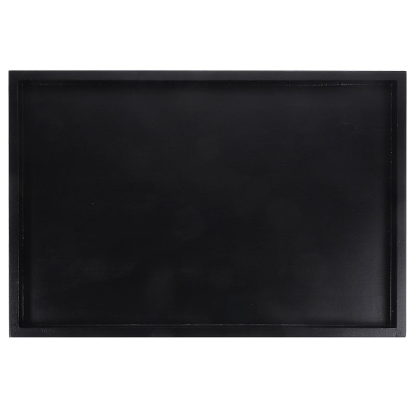 Rektangulært serveringsbrett i tre, tebrett, serveringsbrett for mat, te-, kaffe- og snacks-serveringsbrettB Black