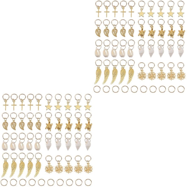 150 stk Hår Fletning Smykker Ringe Flere Vedhæng Blade Stjerner Snefnug Hår Dekorationer Ringe10 100 pcs