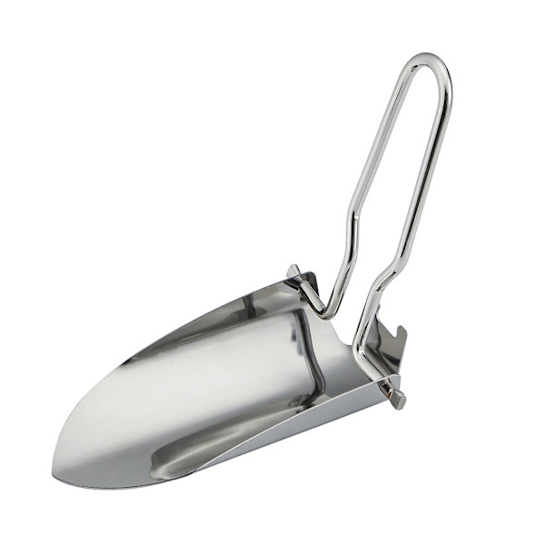 Mini Spade Utomhus Trädgård Rostfritt Stål Hopfällbar Trädgårdsspade Bärbar Hand Rostbeständig Bärbar För Camping Utsökt Design (2st, Silver)