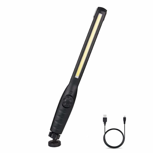 Genopladelig arbejdslampe, slank USB-inspektionslampe LED-arbejdslampe med drejekontakt og 360° drejelig magnetisk base