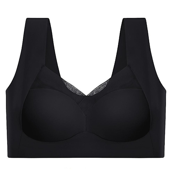 Dam Bekväm Mjuk Sömlös Push Up BH Shapewear Trådlös Crop Top Väst Sportunderkläder 3XL Svart 3XL Black