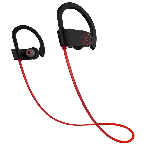 Trådlösa Bluetooth halsbandshörlurar, U8 Ear Svettsäkra sporthörlurar med öronkrokar, brusreducering, stereoheadset med mikrofon, premiumbas