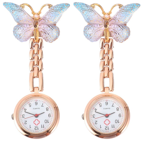 3pcs Chest Watches Pocket Nursing Watch Butterflies Quartz Watches For Nurse Student2pcs8X4CM