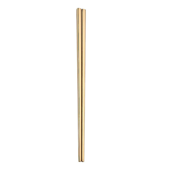 Et par rustfrit stål spisepinde, elektroplettering firkantede spisepinde, genanvendelige metal spisepinde (23 cm, guld) Guld 1 par Golden 1 Pair