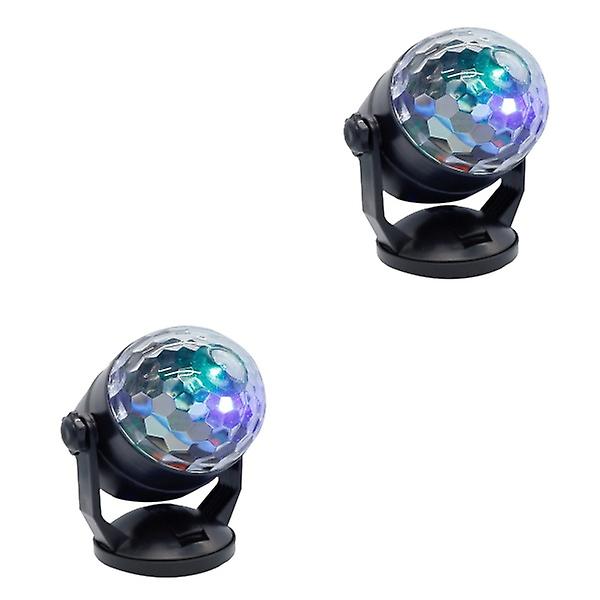 3 st Ljudaktiverade Disco Party Ljus USB Laddning LED Scenljus Stroboskoplampa Parljus för Bil 2pcs 16*12*9cm