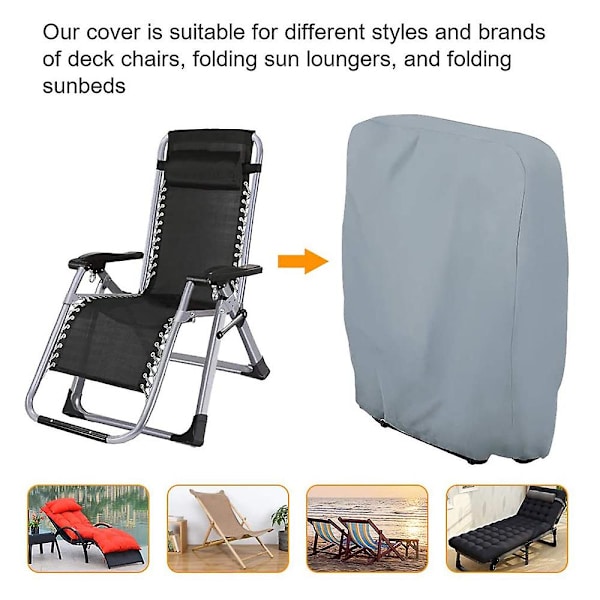 Fällbar Utomhusstol i Nollgravitation, Vattentät Dammskyddande Trädgårdspatio Möbelöverdrag Allvädersbeständig Grå W 96 * H 85cm Grey W 96 * H 85cm