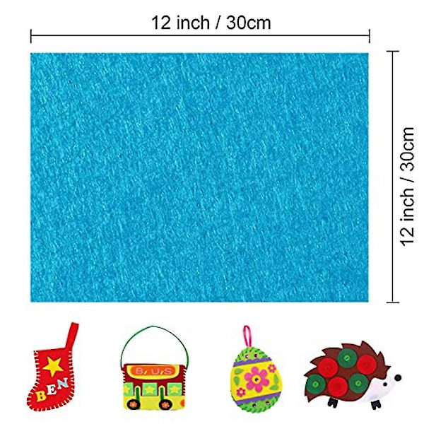 Filtsjikt, 50 stk Assorterte Farger Filtsjikt 12x12 Tommer, Kompatibel Med Håndverk, DIY, Skoleprosjekter